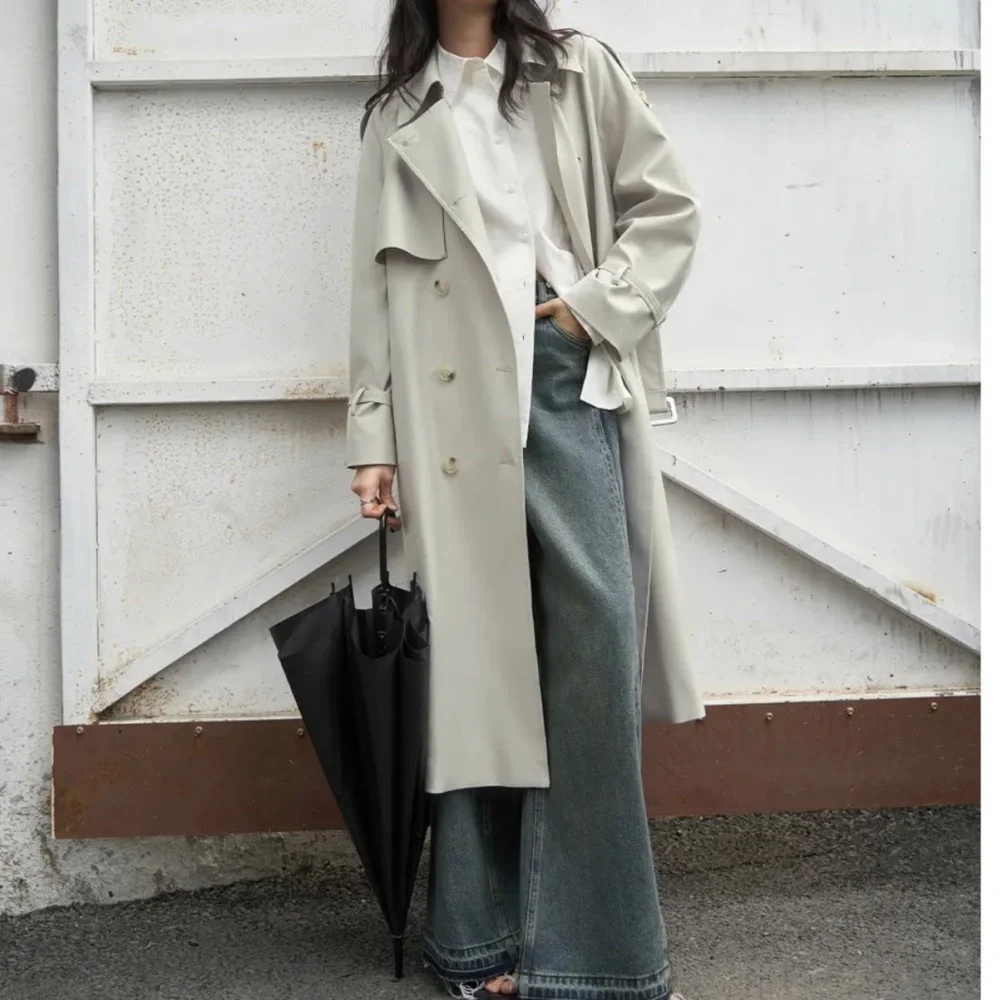 Circlofy contrast double collar layered classic trench coat S - Picture 6 of 13